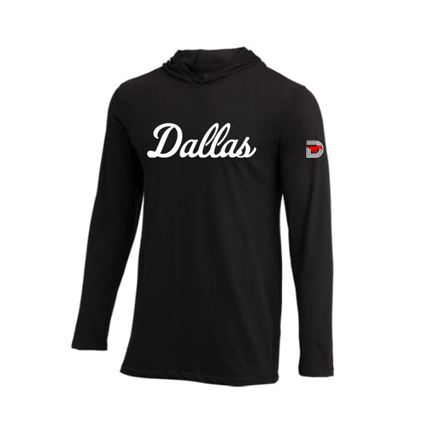 Men's Dallas Long Sleeve Hooded Tee - Black