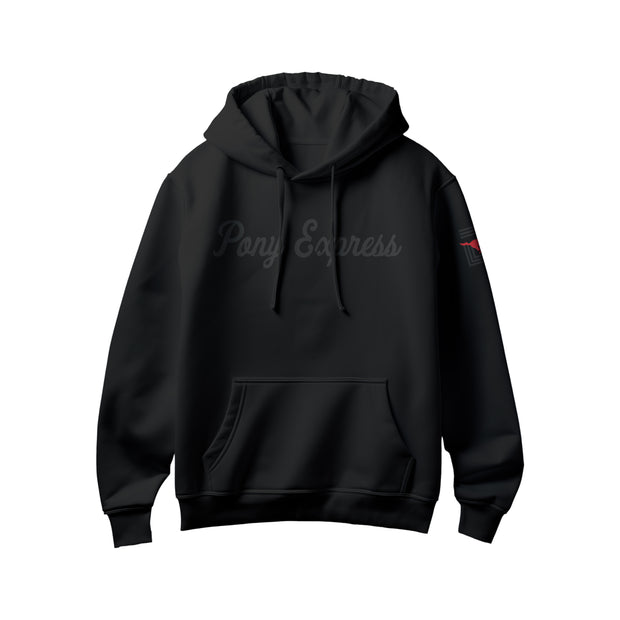 Men's 'Pony Express' Hoodie - Black/Black