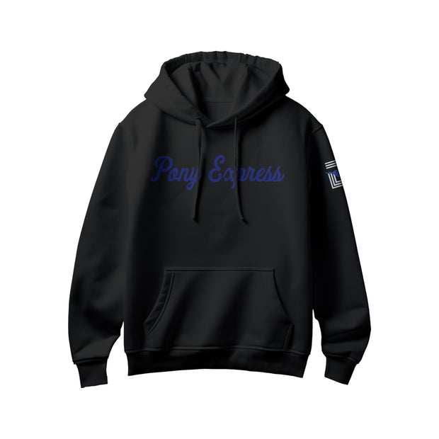 Men's 'Pony Express' Hoodie - Black/Royal